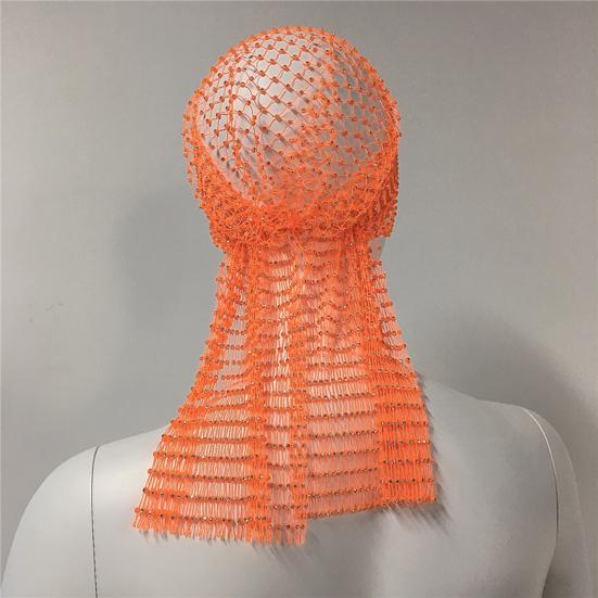Strass Pirathatt Elastisk Snood Skjerf Lue Maskeradeball Cosplay-arrangementer Nett Hullet Ut Hodeskjerf