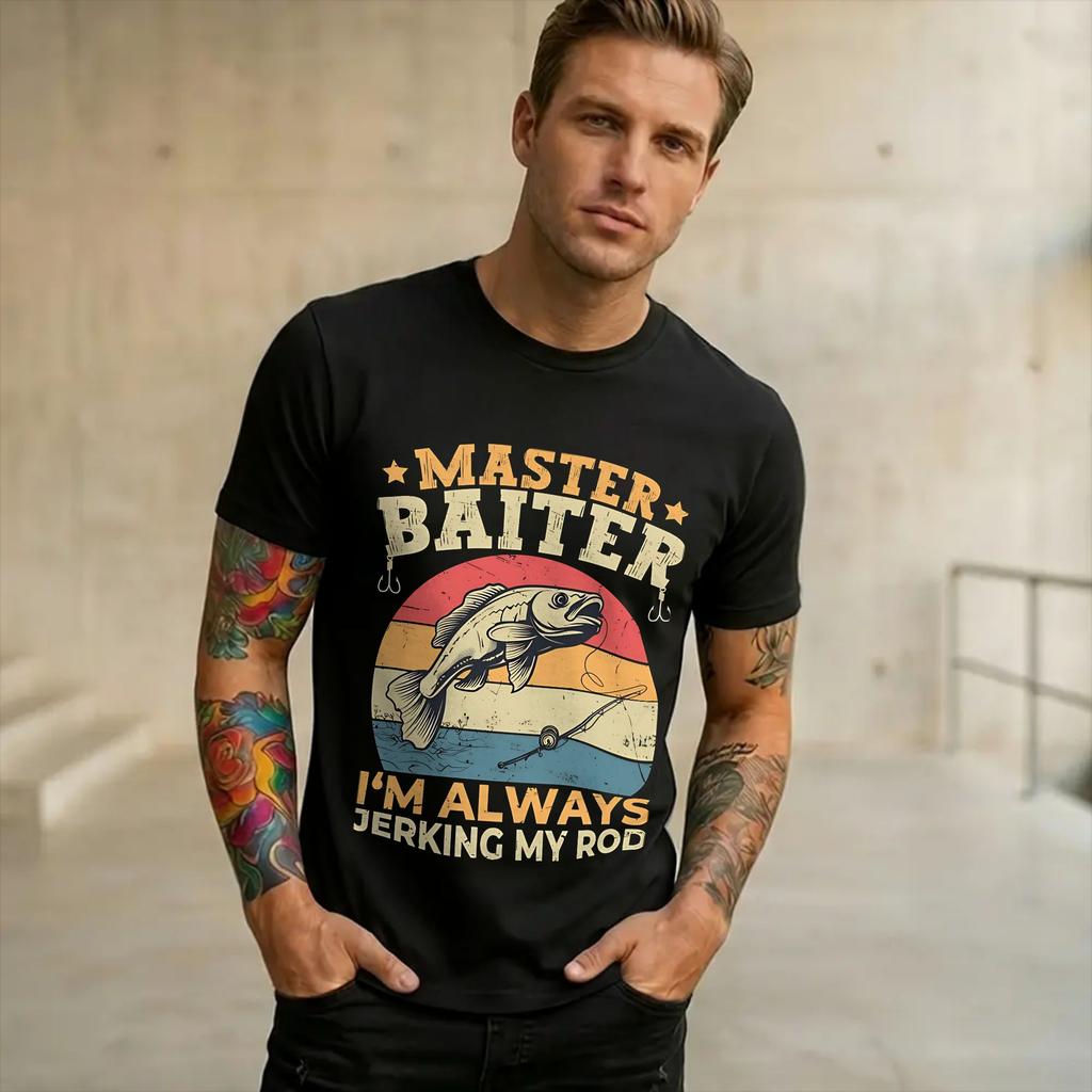 Graphic Printed Master Baiter Funny Fishing T Shirt for Unisex WoUnisex Cotton Tshirts Short Sleeve Clothes