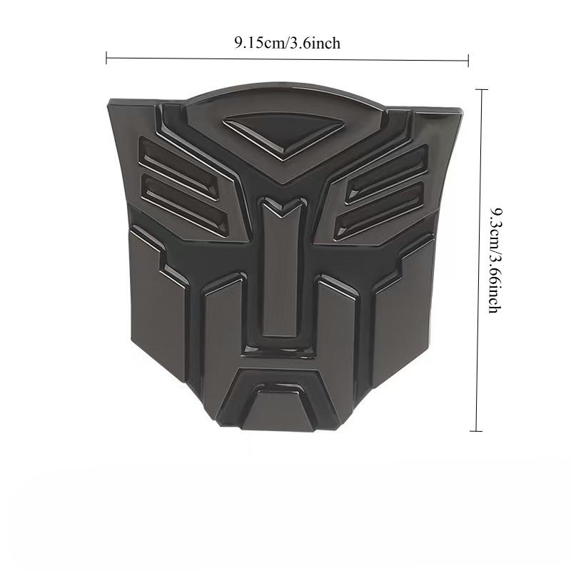 Auto Robot Metal Autobot Emblem for Car Glow-in-The-Dark Effect Auto Car Accessories Vehicle Decorative Silver