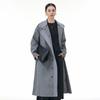 Womens Oversized Wool Blend Coat Winter Longline Loose Fit Notched Collar Gray Outerwear Size L