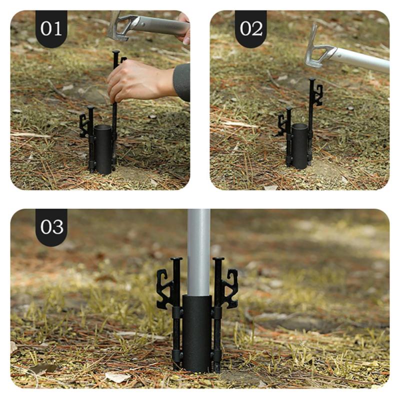 Awning Rod Holder Lightweight Rust-proof Outdoor Camping Canopy Fixed Tube Tent Pole Accessories