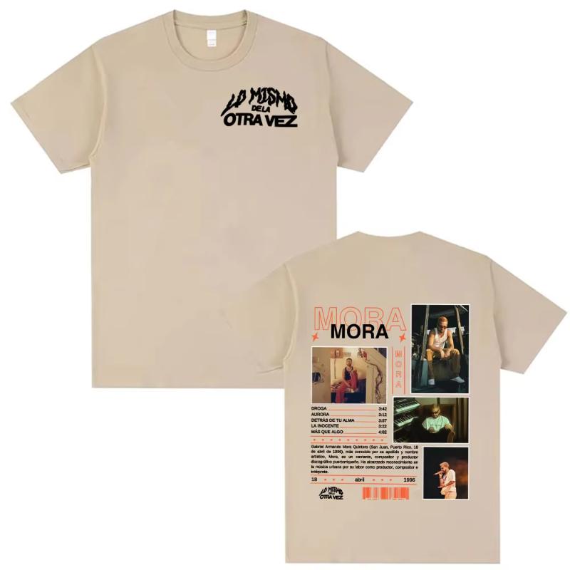Rapper Mora Lo Mismo Dela Otra Vez Tour Merch T-shirts Men Fashion Hip Hop Vintage T Shirt Unisex Short Sleeve T-shirt Tops