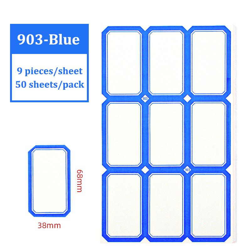 Self-Adhesive Label Stick,50 Sheets/Pack Adhesive Paper,Handwritten Blank Red Blue Category Tags,Office And School Supplies