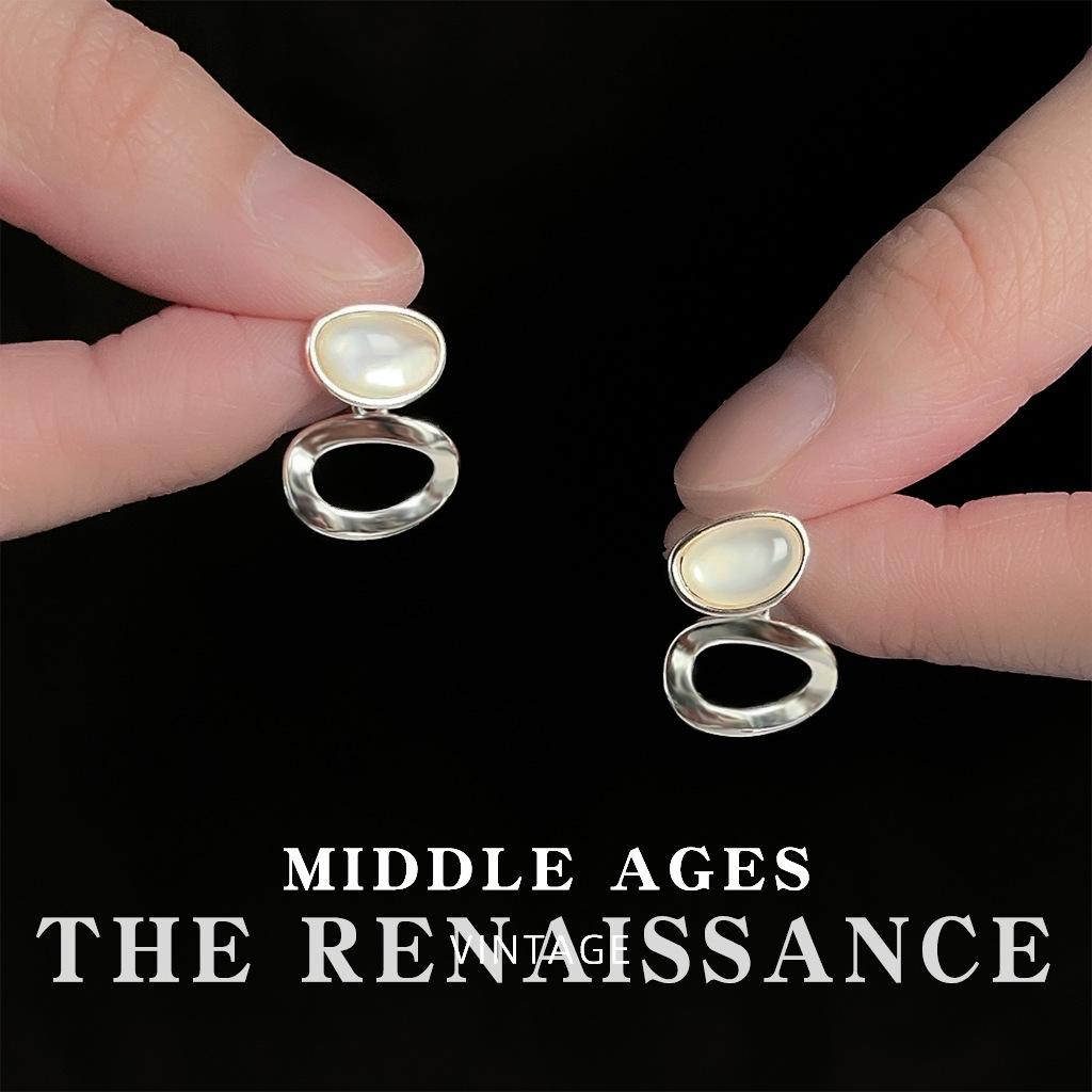 Французские ретро простые геометрические серьги-пусеты с ракушкой в виде круга, легкая роскошь, темперамент, серьги в простом стиле