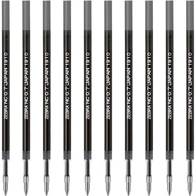 Stylo Bille Zebra Blen Recharge à Base d'Huile, NC-0.7 Noir, Pack de 10 (B-RNC7-BK)