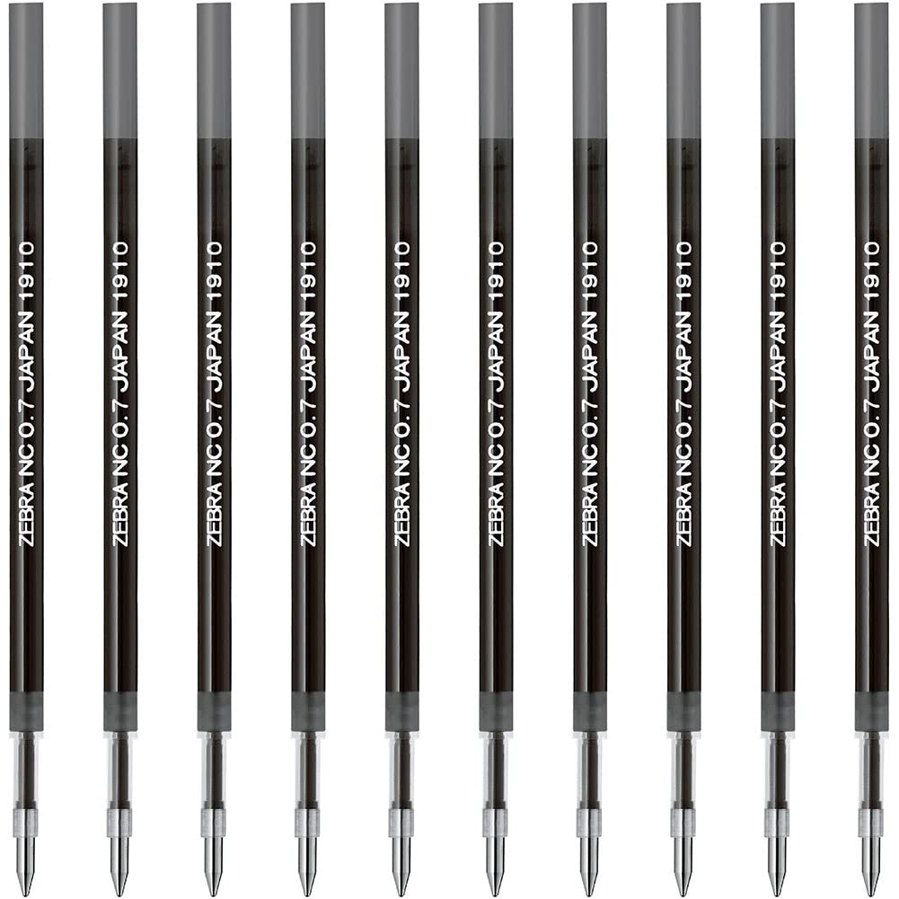 

Шариковая ручка Zebra Blen, масляные стержни, NC-0.7, черный, упаковка 10 штук, B-RNC7-BK чёрный