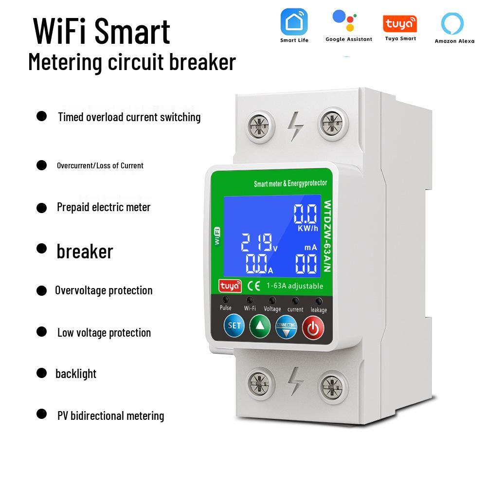 Graffiti WiFi Smart Circuit Breaker: 2P Timer, 20A Overload Protection for Low Voltage Appliances