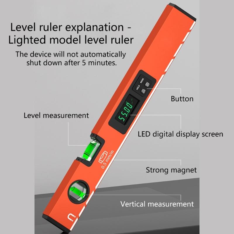 Precisions Digital Level Ruler,Magnetic Level Ruler,Aluminum Spirit Bubble Level Gauges Level Protractor