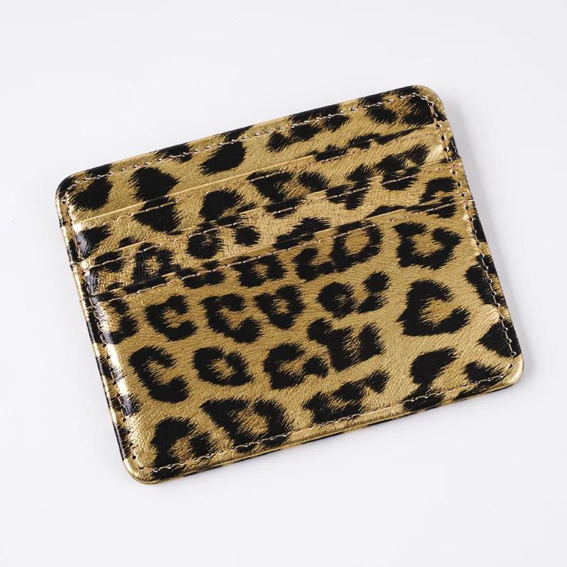 PU Leather Business Id Credit Card Holder Case Bank Bus Card Cover Purse Unisex Classics Leopard Print Card Wallet Bags