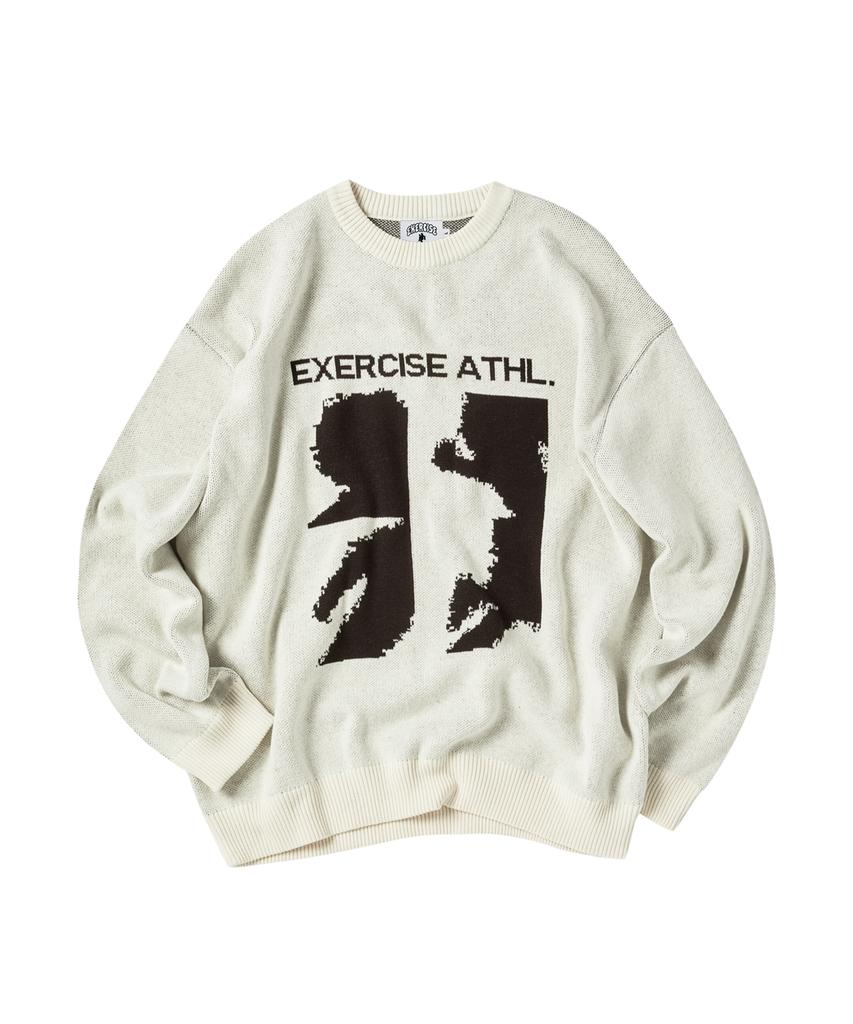 EXERCISE Runner Puzzle Piece Jacquard Knit_Ivory