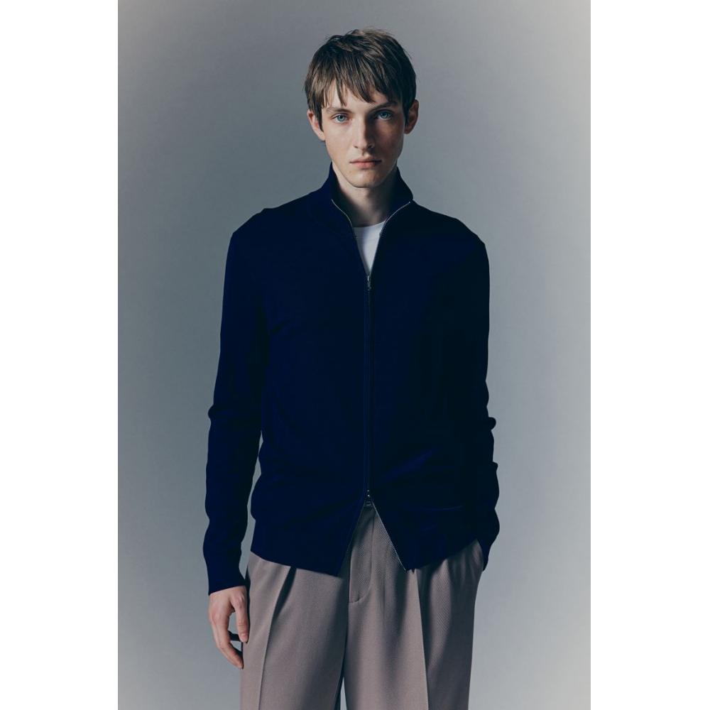 

Кардиган HM slim Fit на молнии темно-синий XS