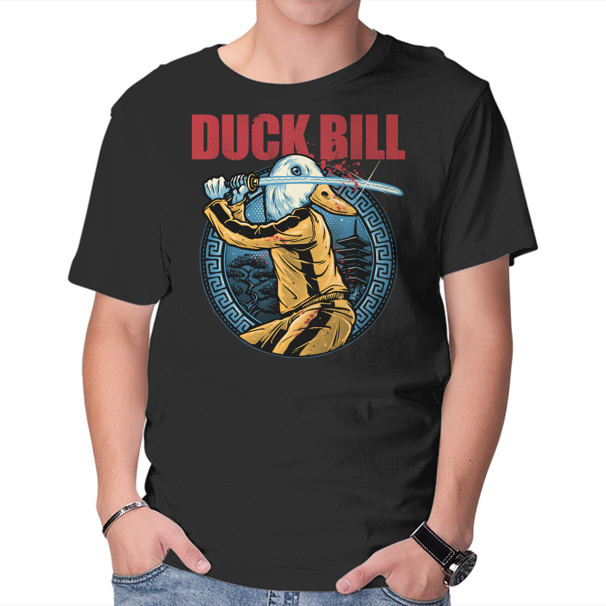 Unisex Crew Neck T-Shirt Duck Bill Graphic Short Sleeve Casual Tee XS