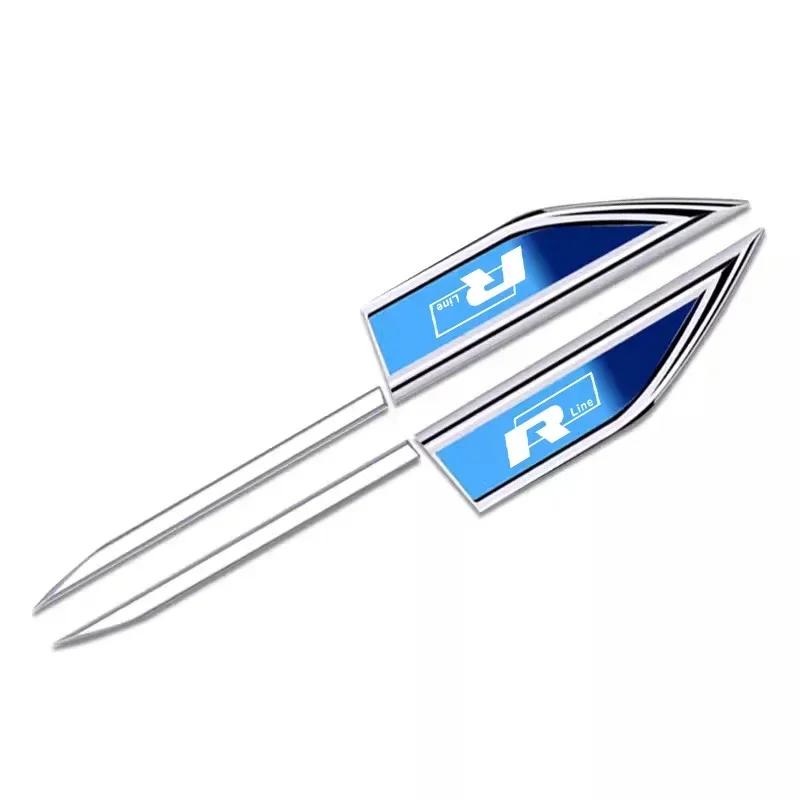 New 3D Metal Car Sticker VW Emblem Fender Blade Decal Badge Decal For Volkswagen Rline Touran Beetle Scirocco Amarok T5 Pha