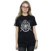 HARRY POTTER Womens/Ladies Hogwarts Badge Wands Cotton Boyfriend T-Shirt