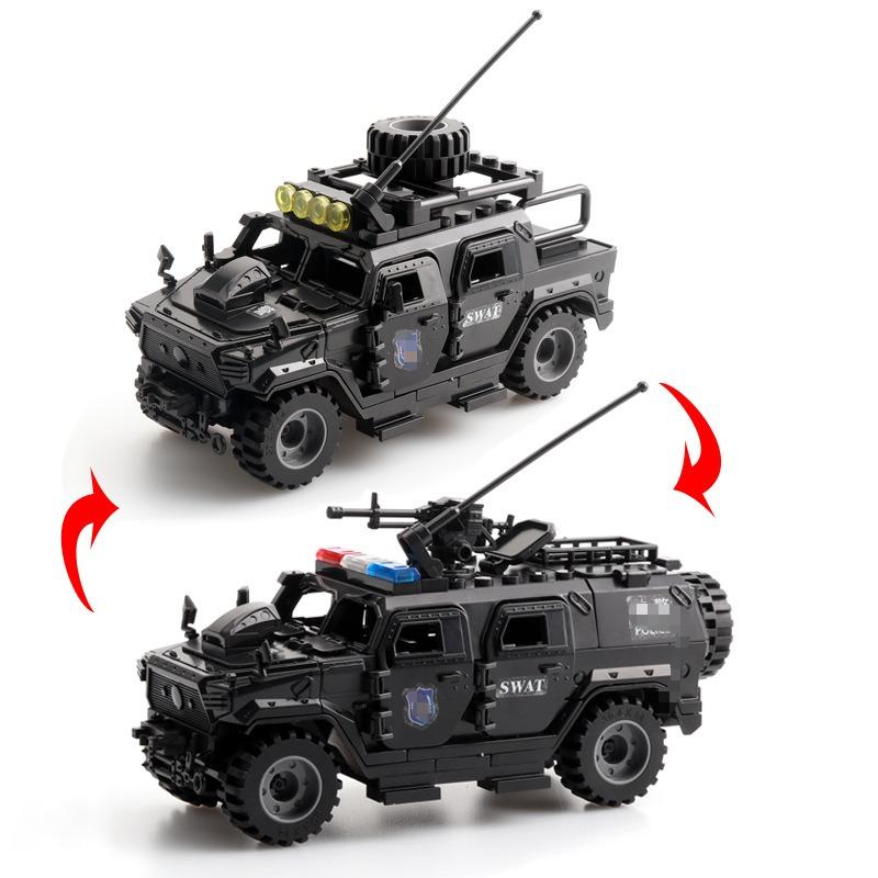 

World War II Military Puzzle: Multi-Shape Building Blocks Machine Gun Armored Vehicle DIY Assembly Toys for Boys Festival Gifts
