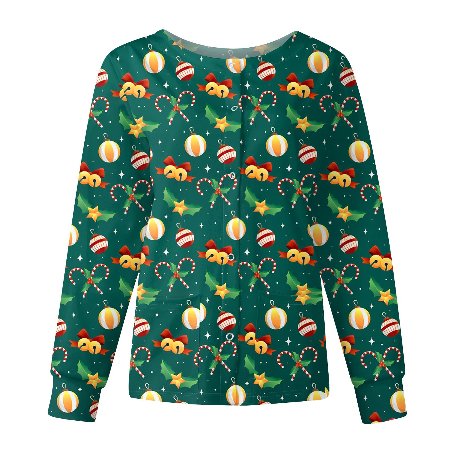 

Женская повседневная модная куртка с длинным рукавом, воротником-стойкой, на одной пуговице, с рождественским принтом, рабочая куртка, топы XXL