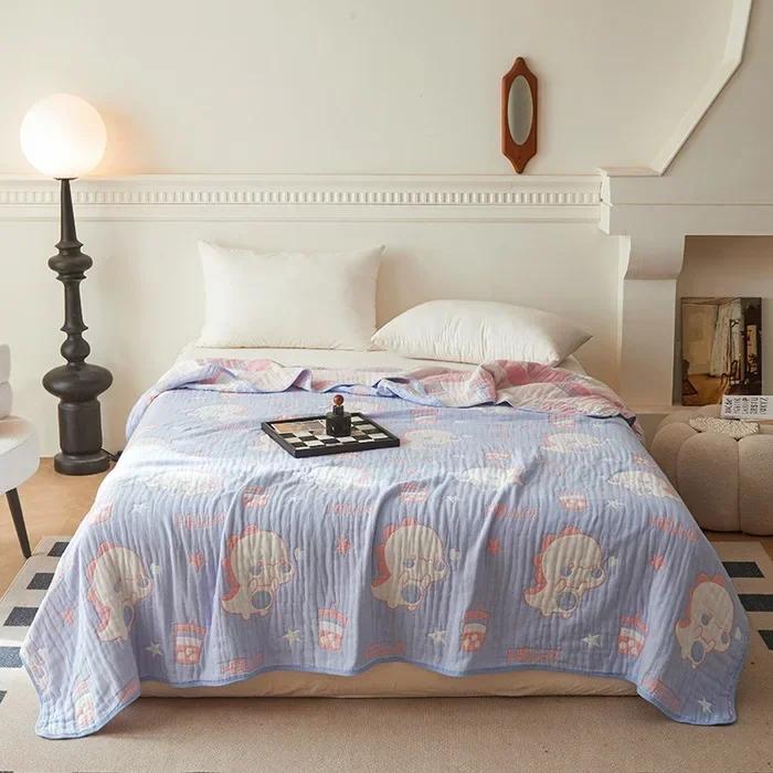 New Class A Cotton Is Not Easy To Shrink 6 Layers Gauze Blanket Towel Blanket Summer Blanket