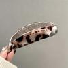 Korean Iridescent Leopard Print Hairpin - Elegant Vertical Banana Clip for Ponytails and Hair Buns.