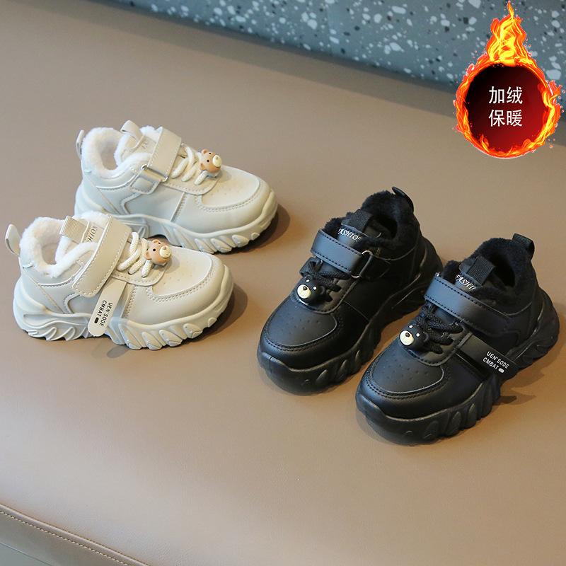 Children's cotton shoes 2025 winter boys' sports shoes fleece thickened girls' dad shoes warm baby casual shoes
