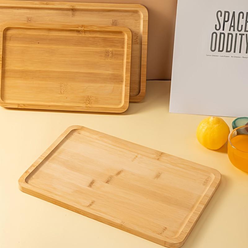 1 Pc Wooden Tray Simple Square Large Bread Tray, Thickened Restaurant Tea House Tray Cafe Drink Tray for Home Kitchen