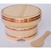 Kiso Kogei Kiso Sawara Edo-style Rice Container, 5-cup capacity, with handmade ladle, natural finish