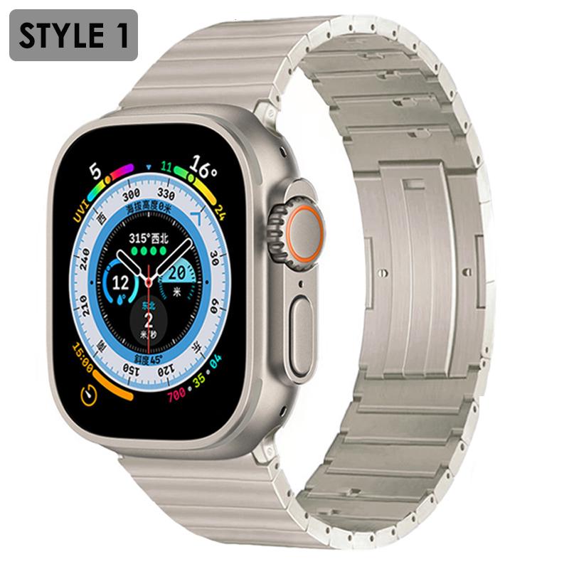 Luxury Titanium Strap For Apple Watch 9 Ultra 2 49mm 45mm 41mm Correa Bracelet For Apple iWatch Series 8 7 SE 6 5 4 se 44mm 42mm