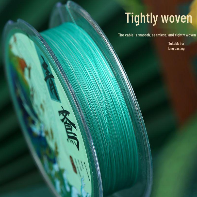 Qingwen Высокопрочная 100-метровая леска для спиннинга, цвет Циан - Быстрорежущая, Износостойкая, Гладкая PE леска для дальних забросов. 0.8