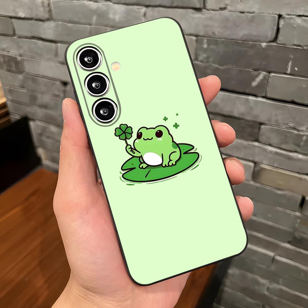 

Cute Green Frog Phone Case For Samsung A25 A13 A33 5G A54 A36 A35 A56 A52 A14 Shockproof Soft Cover Samsung A36