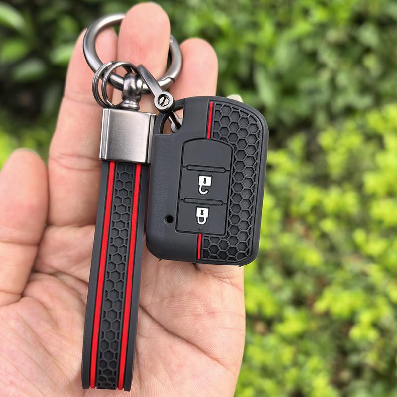 Keychain Silicone Car Key Cover Case For Mitsubishi ASX ASH Outlander Lancer EX Galant Pajero L200 2 Button Keyring Protector