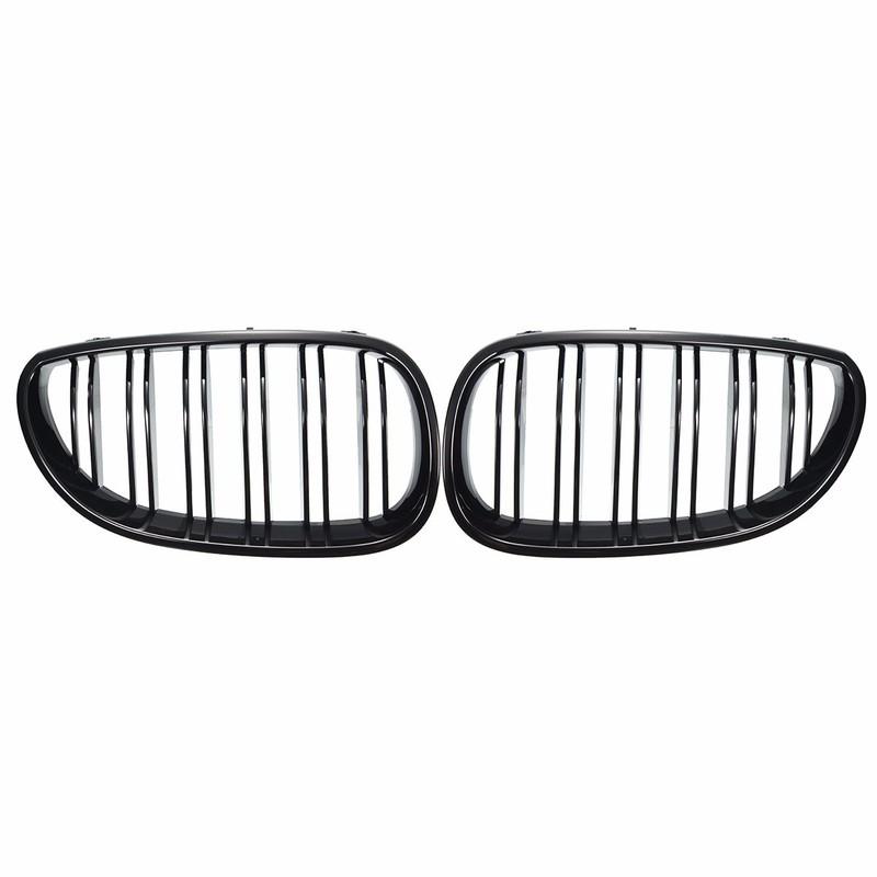 Lesklá černá přední mřížka chladiče ledvinka pro BMW E60 M5 E61 520i 545i 550i 535i 2003-2010 Řada 5 Dvojitá lišta Autopříslušenství