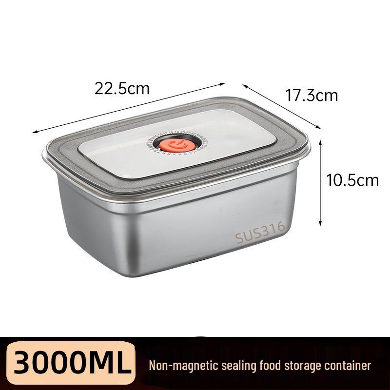 Pojemnik na żywność 304 ze stali nierdzewnej, szybkozamrażający, utrzymujący świeżość i smak, z pokrywką - Szczelny pojemnik do przechowywania żywności w lodówce i zamrażarce