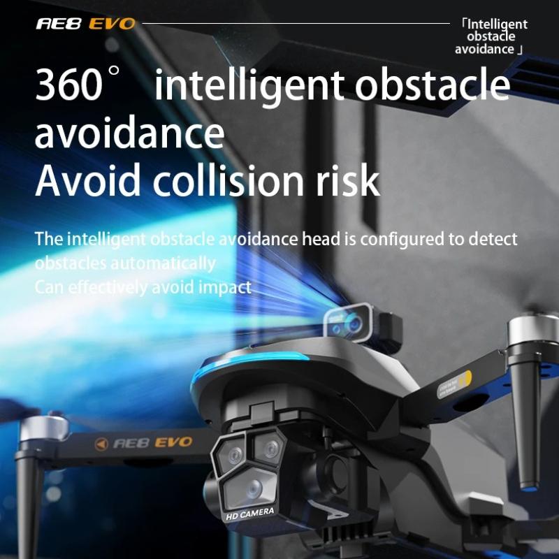 AE8 EVO GPS Drone 8K Professional HD Three Camera with Screen 5G WIFI 360°Obstacle Avoidance Brushless Rc Quadcopter FPV 5G WIFI Transmission UAV