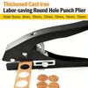 Hole Punch 8mm/10mm Heavy Duty Paper Hole Punch Set with Countersink Drill Hole Puncher Single Hand Held Long Hole