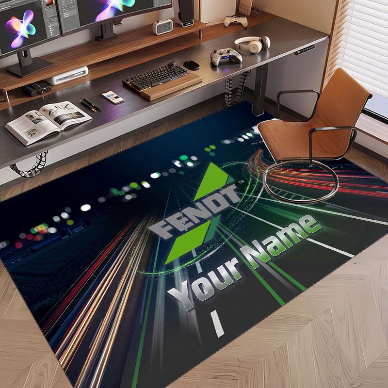 Custom Rug Fendt Pattern Print Name Text Soft Non‑Slip Floor Carpet for Home Indoor Decoration