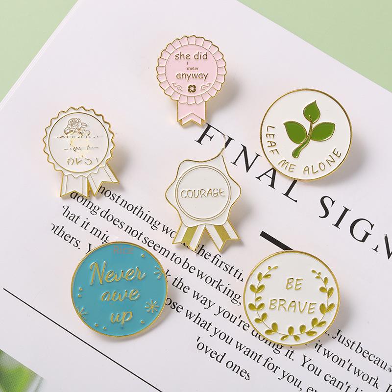 Green Unique Leaf Brooch For Kids Reward System Stylish Metal Badge Outfits For