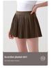 Damen Tennisrock mit hohem Bund: Fake zweiteiliger plissierter Sport-Skort mit integrierten Shorts.