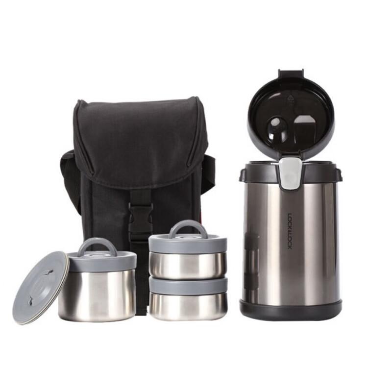 LocknLock Portable 3-Layer Stainless Steel Insulated Lunch Box