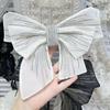 Fashion Handmade Brooch Anti Glare Collar Two Tone Embroidered Patch Big Chiffon Bow Brooch Pins