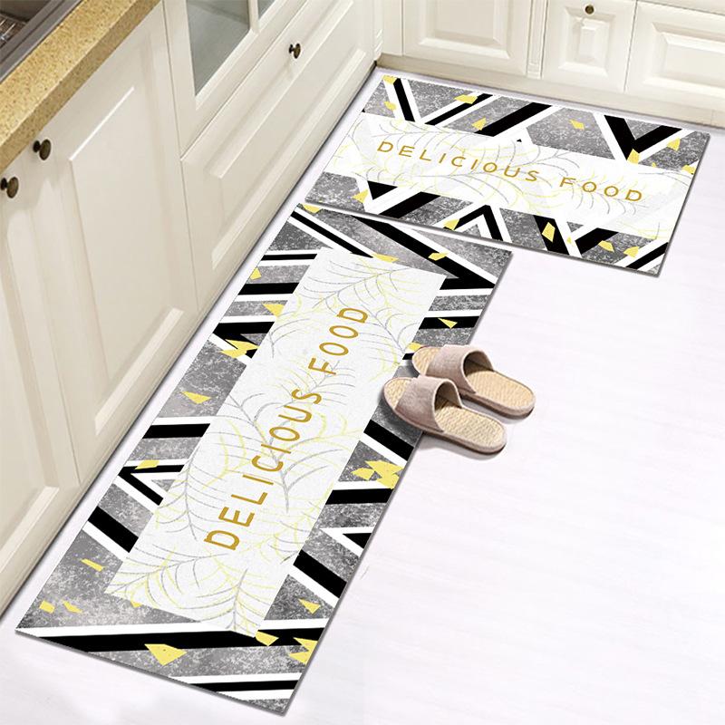 WTEMPO Kitchen Carpet Printed Carpet Thick Foot Mat Floor Mat Simple Door Mat Entrance Door Mat