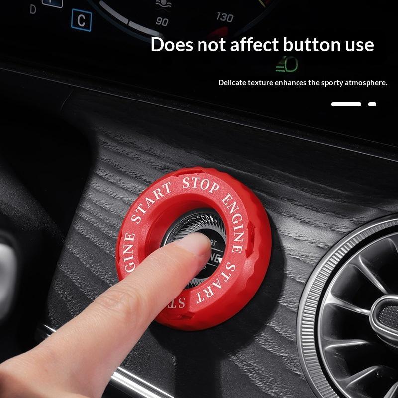 Car Ignition Switch Cover Light Touch Start Button Rotation Protective Cap Motorcycle Start Stop Ring Anti-Peeping Decoration