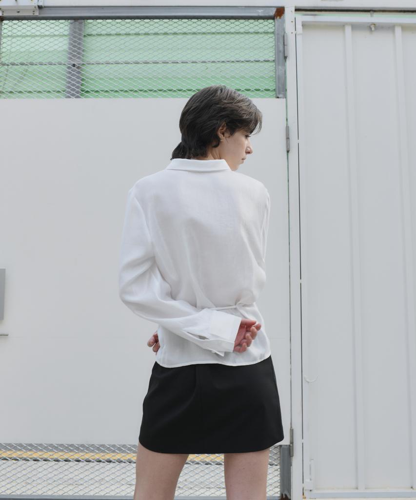 DENOAH Elvia Belted Blouse (White)