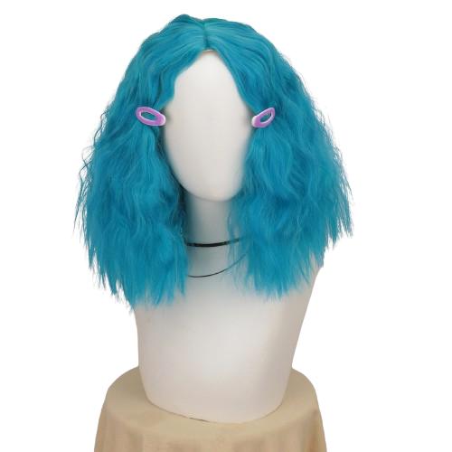 Inside Out 2 Cosplay Wig Blue Short Curly Sadness Disgust Joy Wig Party Headgear Synthetic Wigs