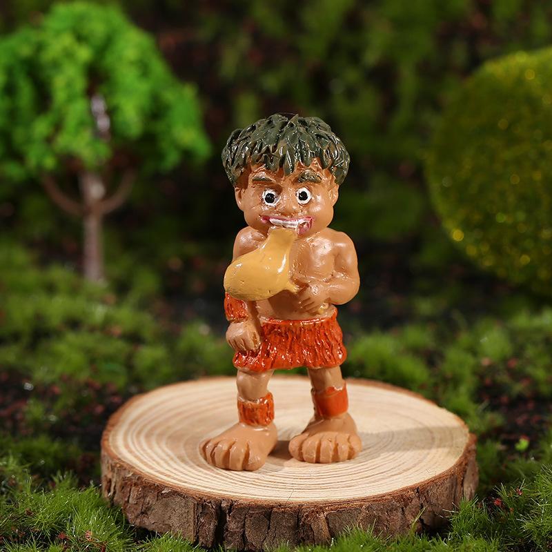 Creative Landscaping Ornaments Antique Primitive Tribe Miniature Scene Primitive Man Model