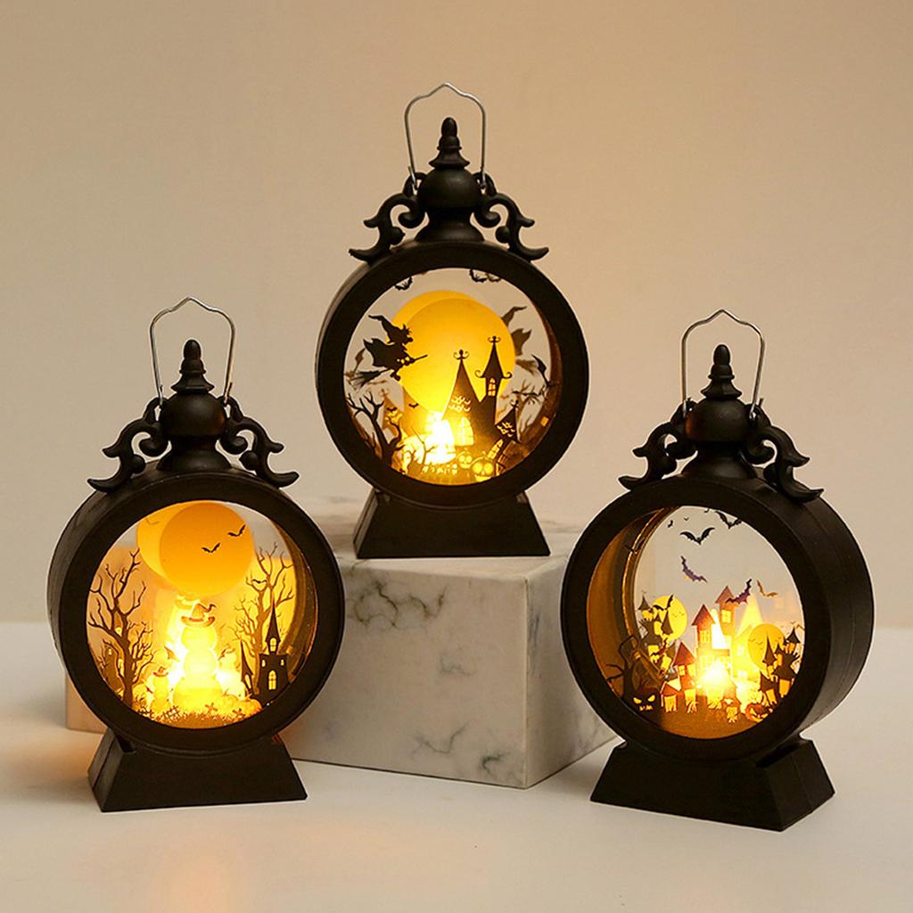 Halloween Decorative Wind Cross Border Retro Round Handheld Horselight