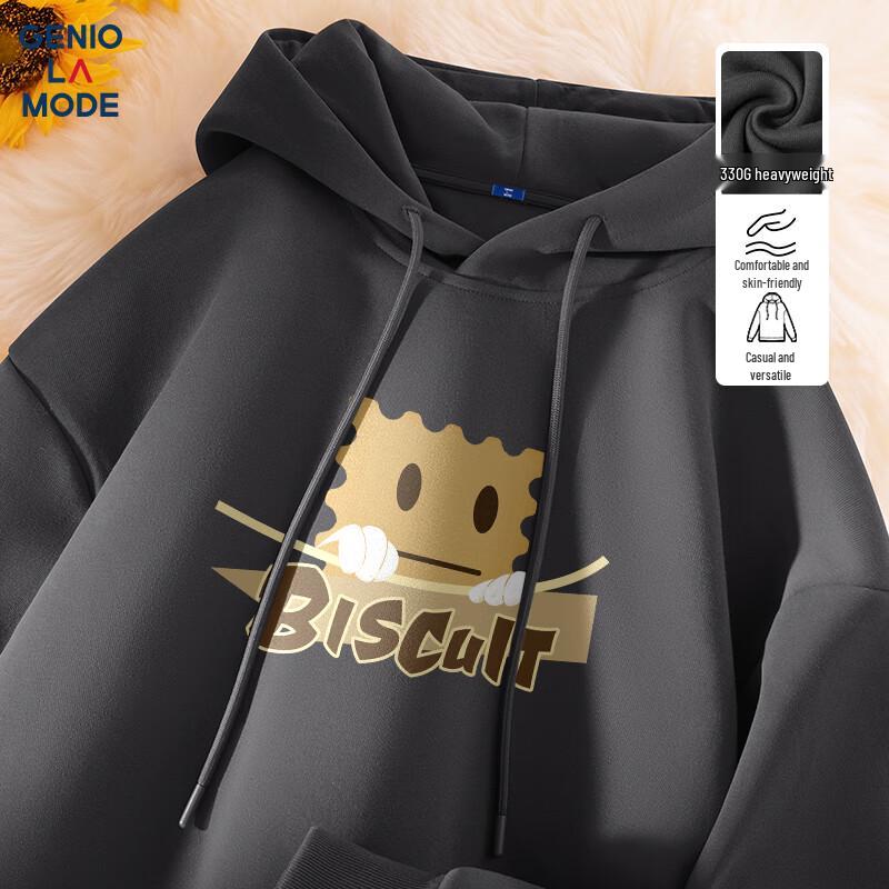 GENIOLAMODE Men's Loose Fit Letter Print Hooded Sweatshirt