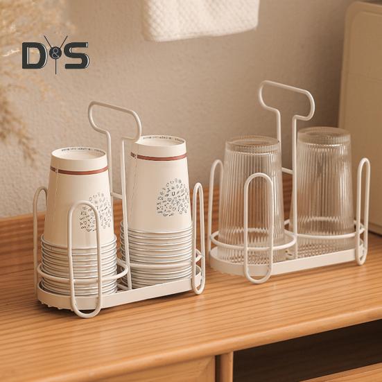 Disposable Cup Holder Paper Cup Dispenser Iron Art Durable Cup Storage Rack for Countertops Kitchen Coffee Stations Multifunctional Cup Organizer