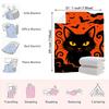 1PC Black Cat Print Halloween Blanket-Made of soft plush flannel, perfect for sofas, beds or recliners. Ideal for home decor, th