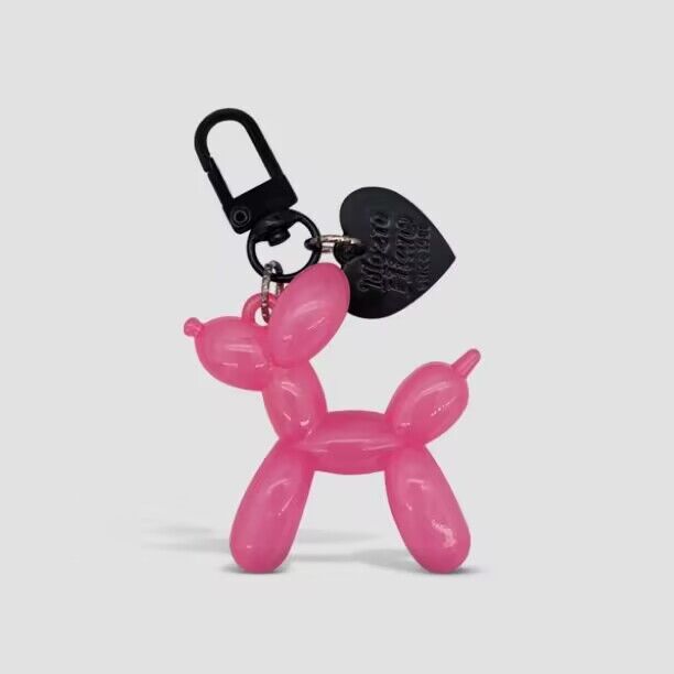 Cartoon Balloon Dog Couple Keychains Key Ring Women Men New Bling Cute Pet Bag Car Holder Airpods Box Jewelry Friend Gift