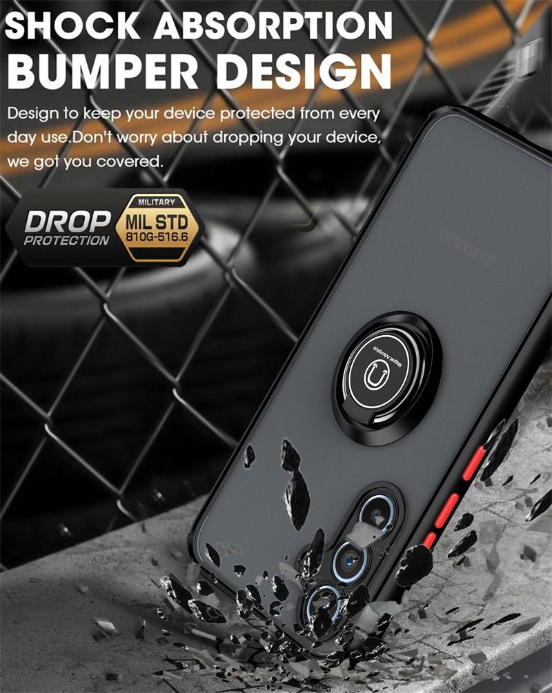 Custodia Armatura Antiurto Opaca in PC Per Samsung Galaxy A06 A16 A26 A36 A56 A15 A25 A35 A55 A54 A53 A52 5G Cover con Anello Magnetico