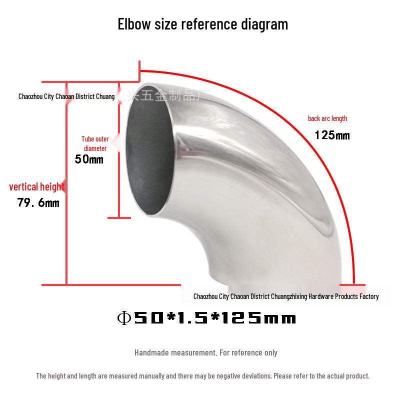 304 Stainless Steel 90° Elbow for Exhaust and Handrail Systems